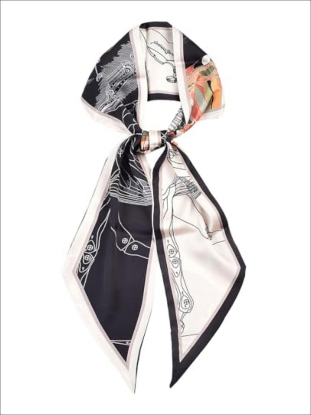 Silky Polyester Long Thin Fashion Scarf Headscarf Bag Handle Accessory